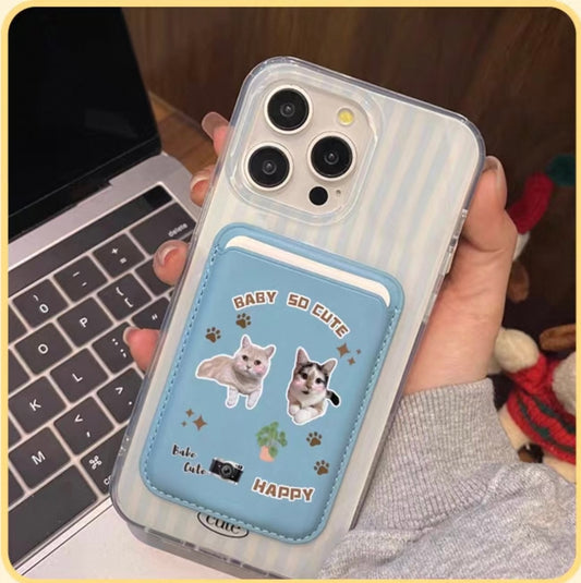 Personalized iPhone blue MagSafe wallet Valentine’s Day