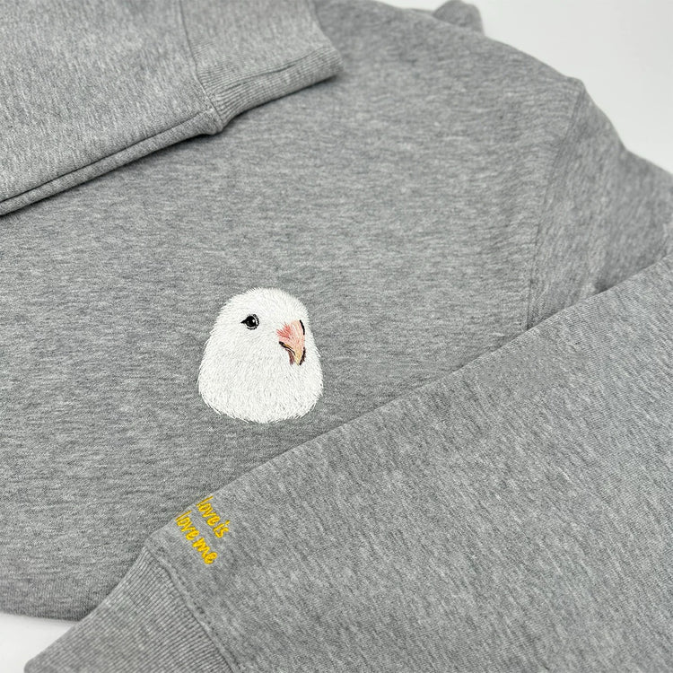 Cozy Custom Pet pigeon sweatshirt - Embroider your dog/cat's face on a soft unisex sweatshirt. The purr-fect gift for pet lovers!