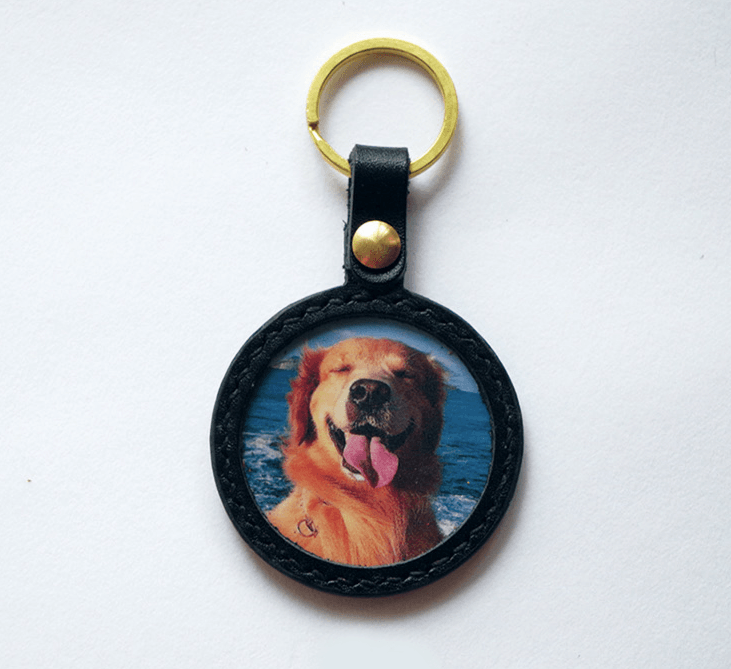 Personalised Photo Leather Keyring - Petomise NZ