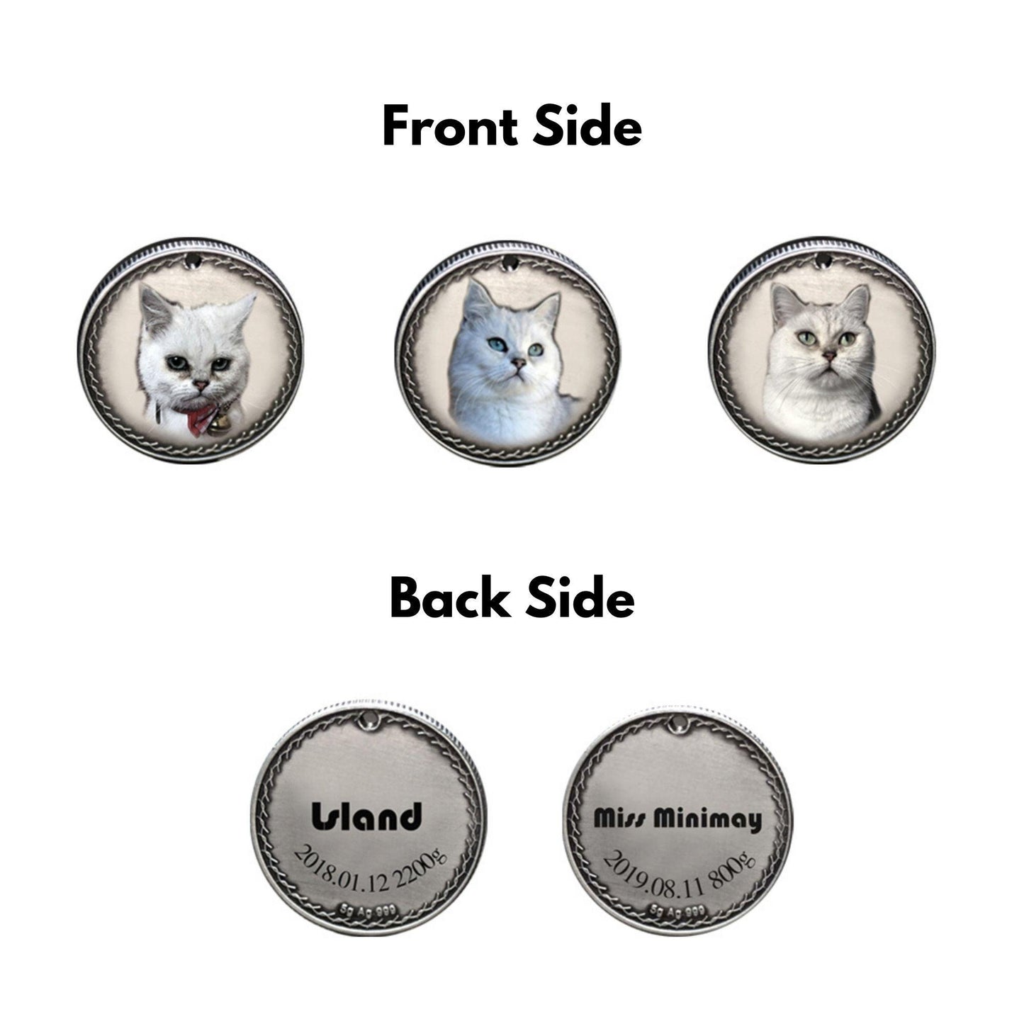 Custom Memorial Engraved Coin Necklace - Customised with Photos - Petomise NZ