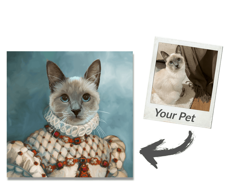 Custom Pet Portrait Art - Vintage Royal Style - Petomise NZ