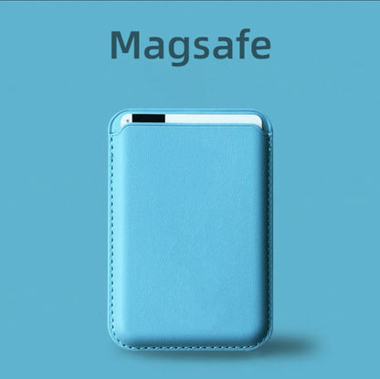 Blue Magsafe phone case wallet with pet face