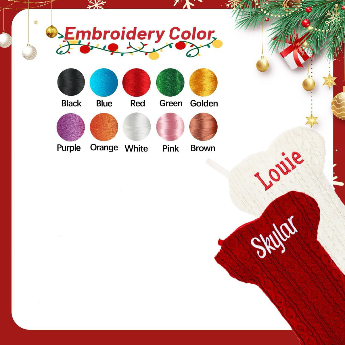 Personalized cable knit stocking for Christmas