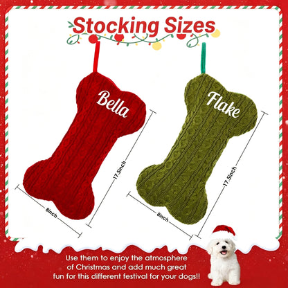 Knitted holiday stocking personalized with your name