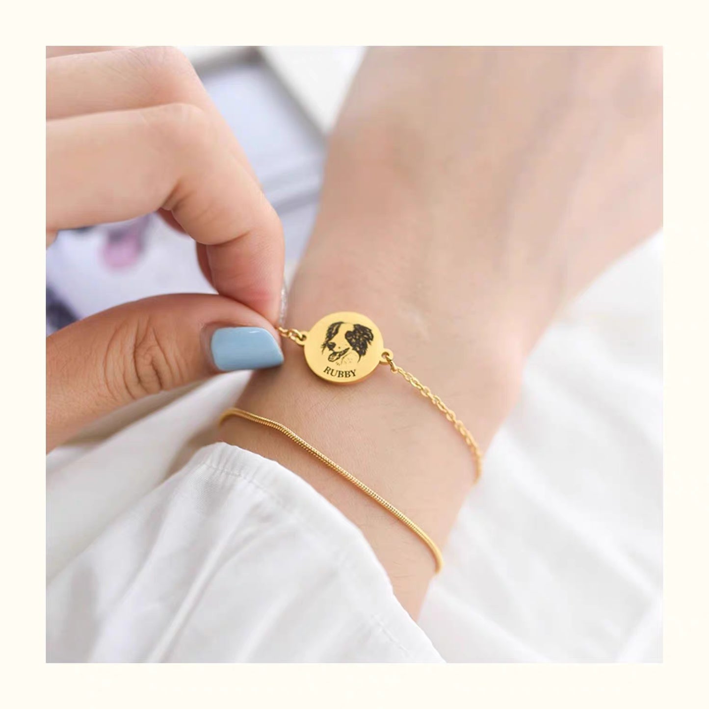 Custom Pet Memorial Bracelet Engrave name 