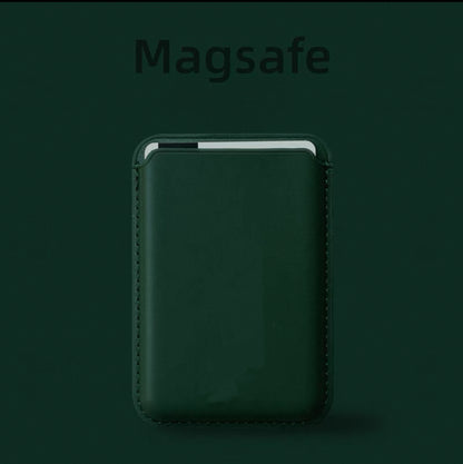 Dark green Magsafe phone case wallet with Personalized pet face