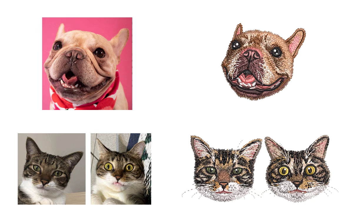 Embroidered pet face sweater