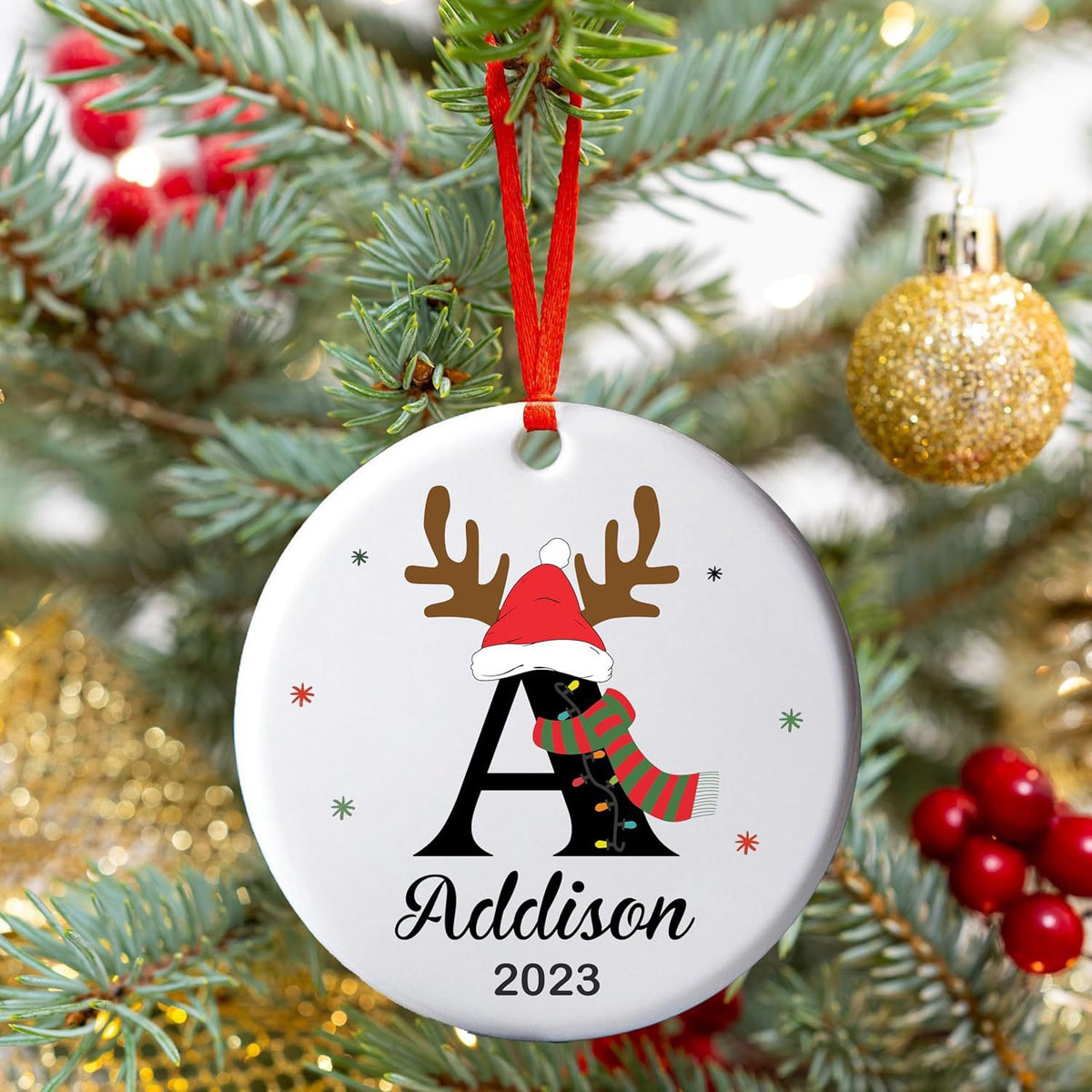 Personalized ceramic heart ornament for the family