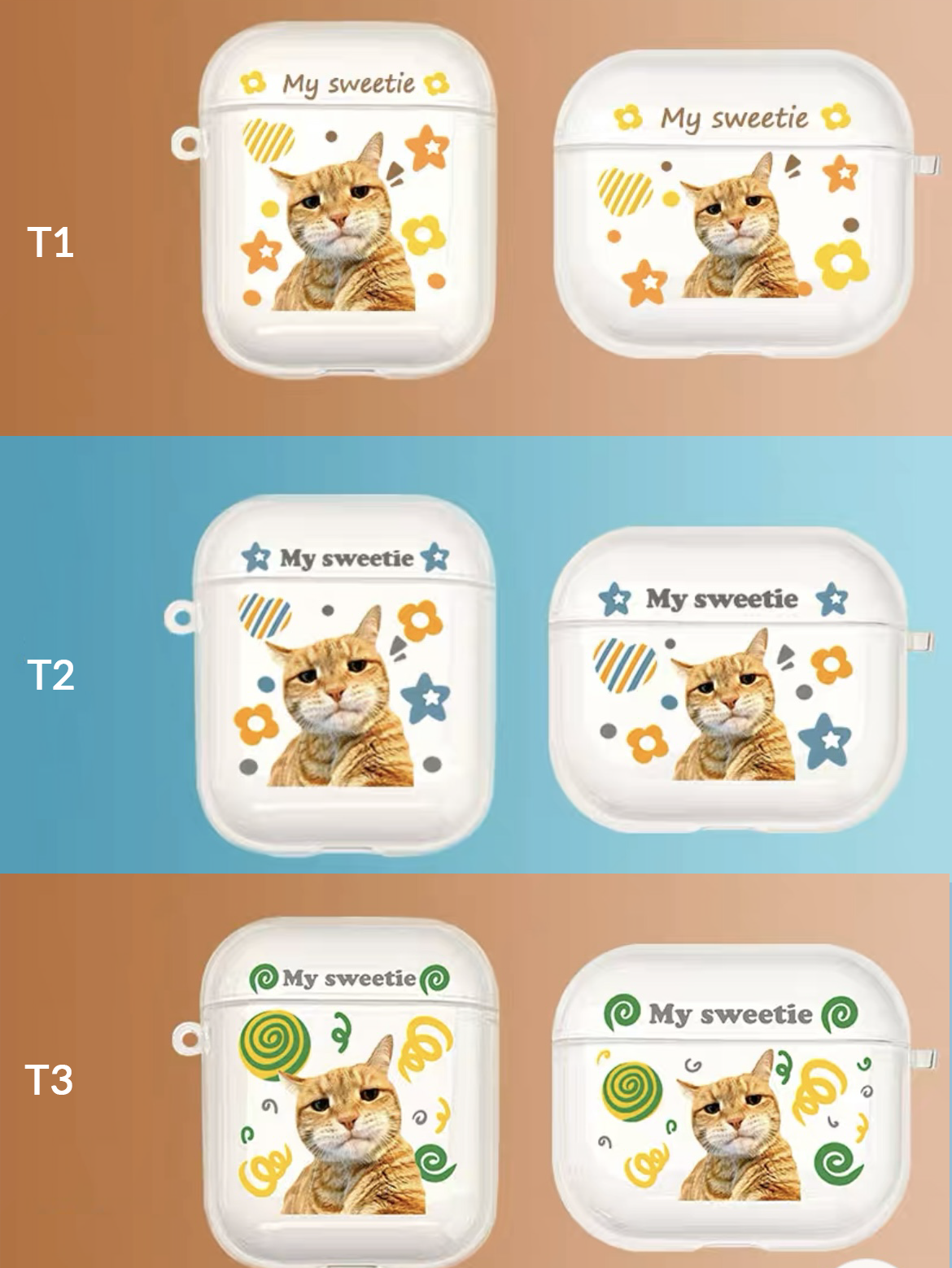 Funny pet portrait AirPods cover