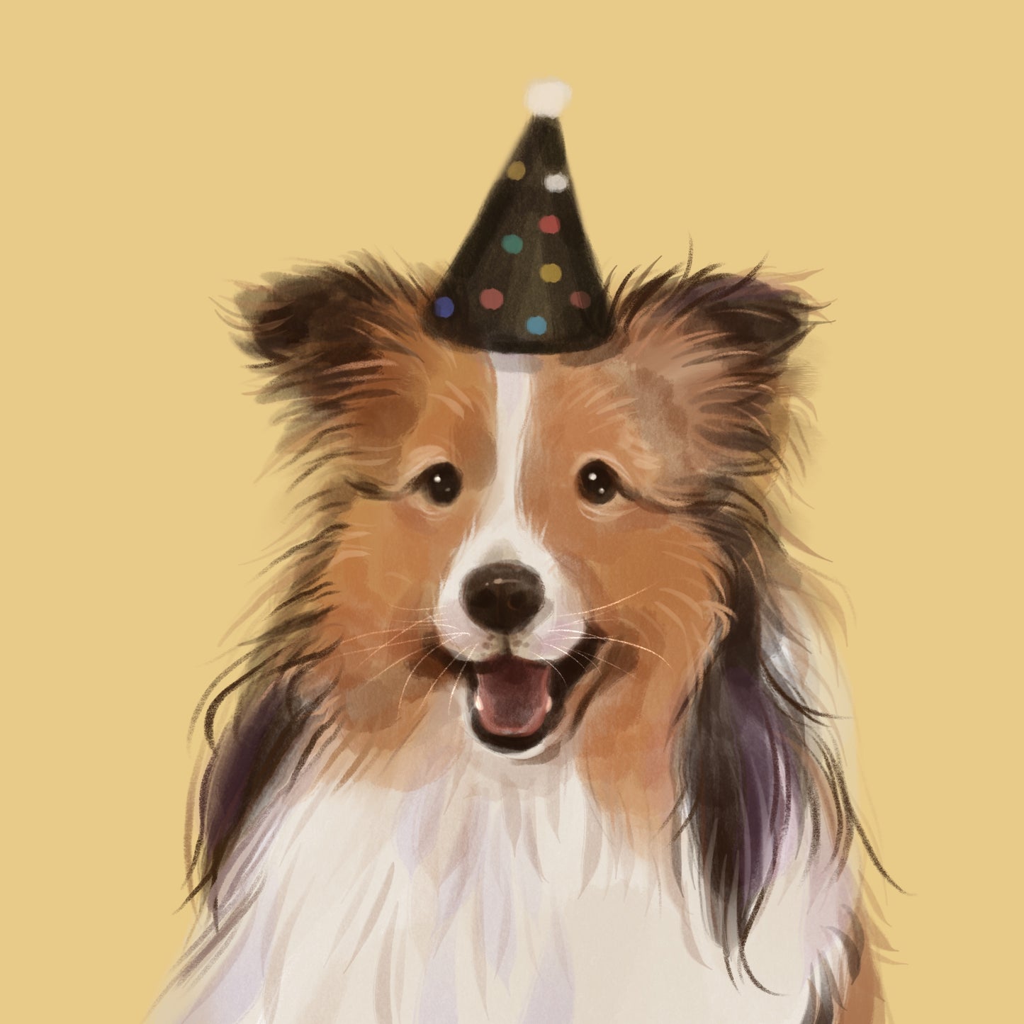 Hand-painted semi-realistic pet portrait