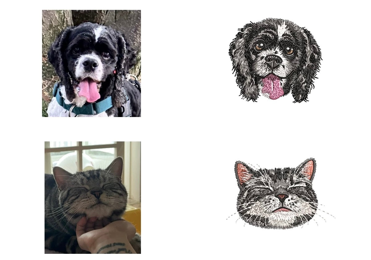 Luxury embroidered pet portrait sweater