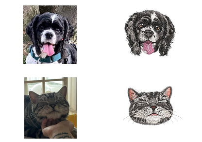 Luxury embroidered pet portrait sweater