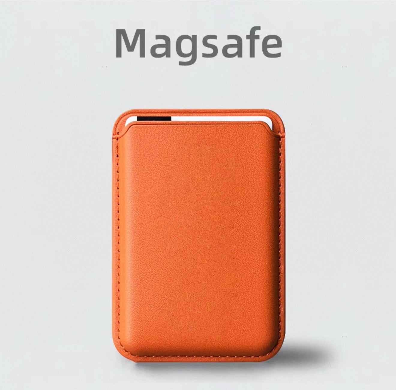 Orange Magsafe phone case wallet with Personalized pet face