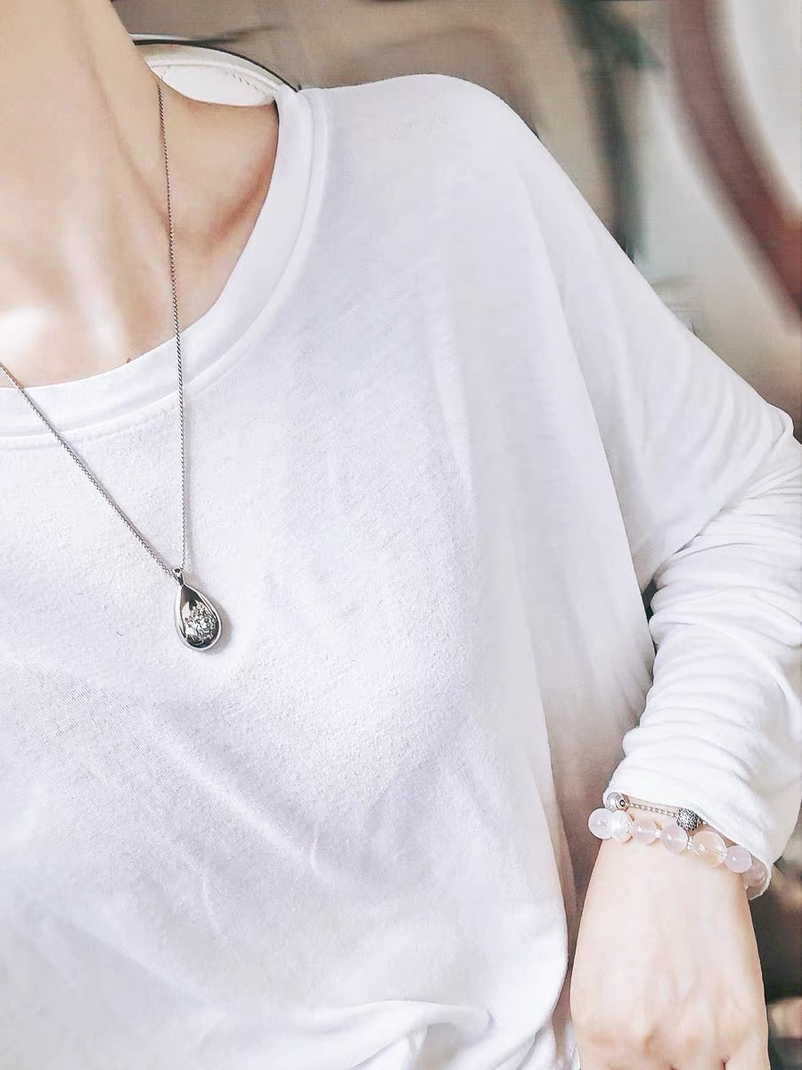 Custom Teardrop Memorial Necklace for Ashes/Photos