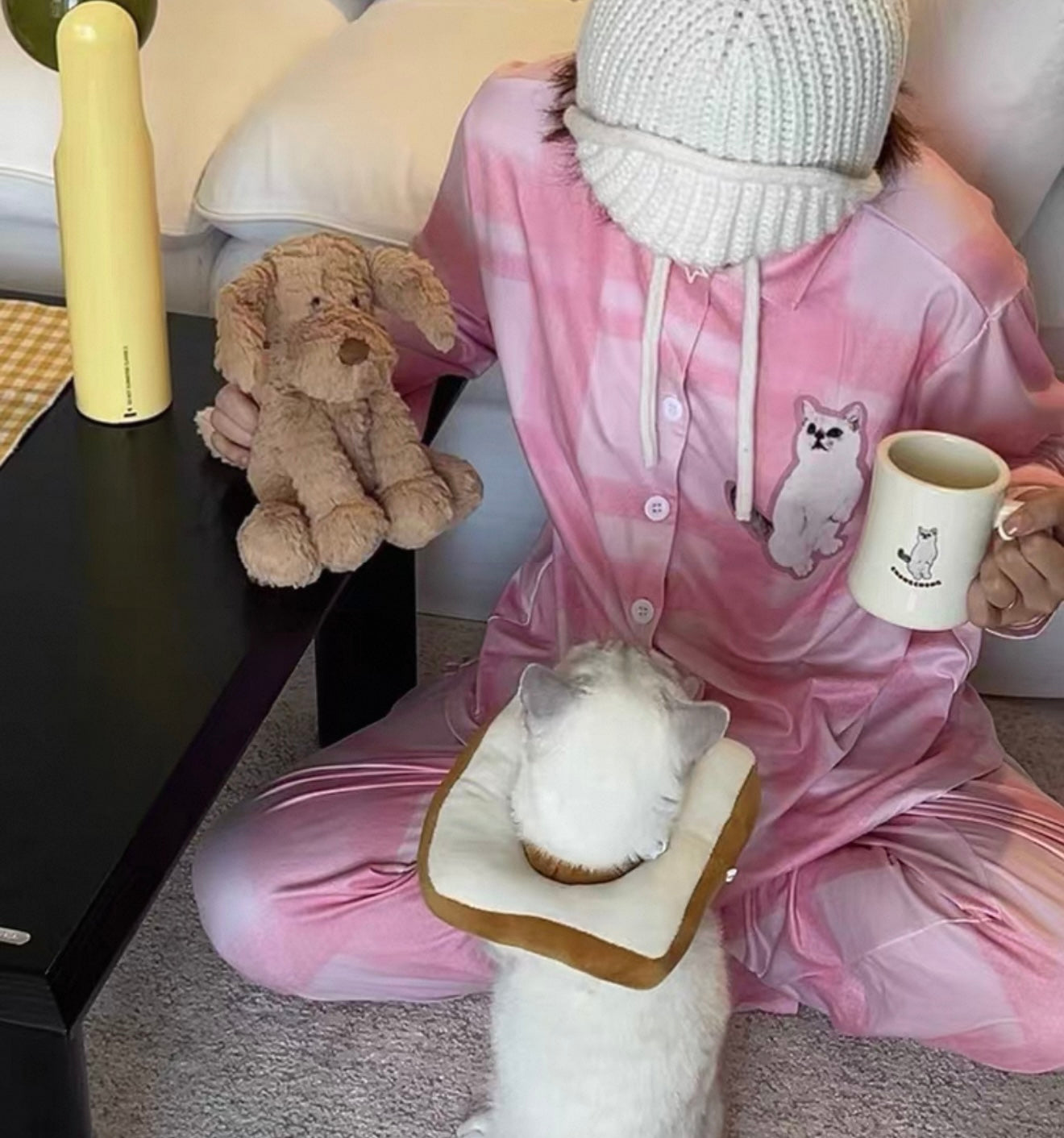 Valentine's silk couple pajama set