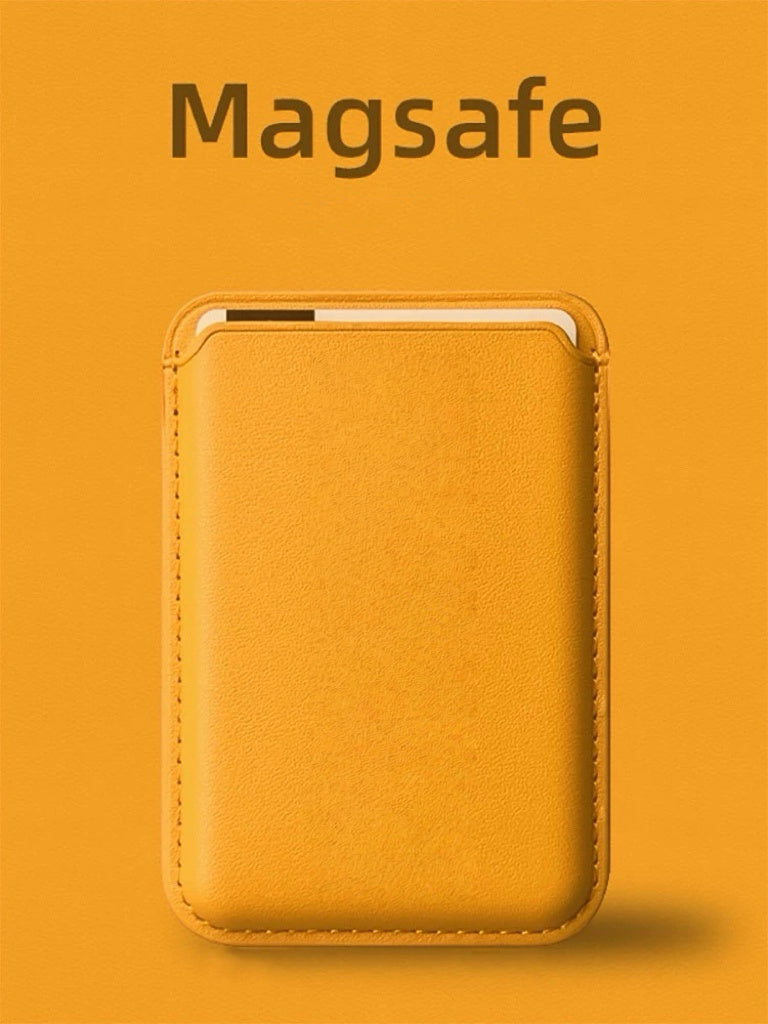 Yellow Magsafe phone case wallet with Personalized pet face