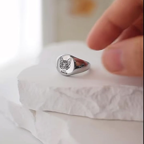 jewelry for pets Pet print photo ring
