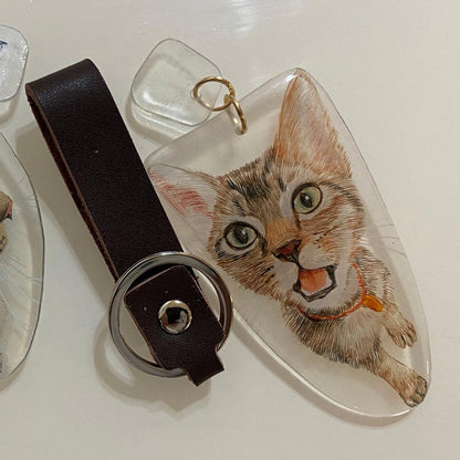 Personalised Photo Sketch Acrylic Keychain - Petomise NZ