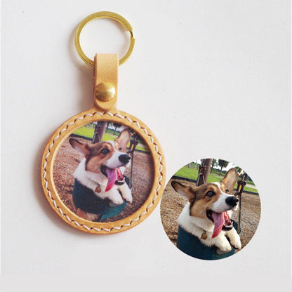 Personalised Photo Leather Keyring - Petomise NZ