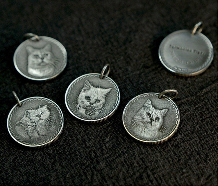 Custom Memorial Engraved Coin Necklace - Customised with Photos - Petomise NZ