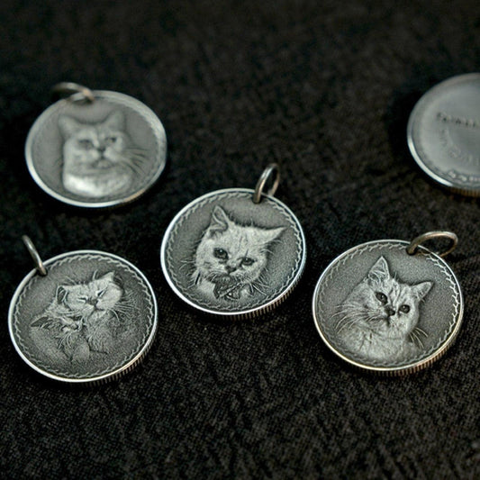 Custom Memorial Engraved Coin Earrings - Customised with Photos - Petomise NZ