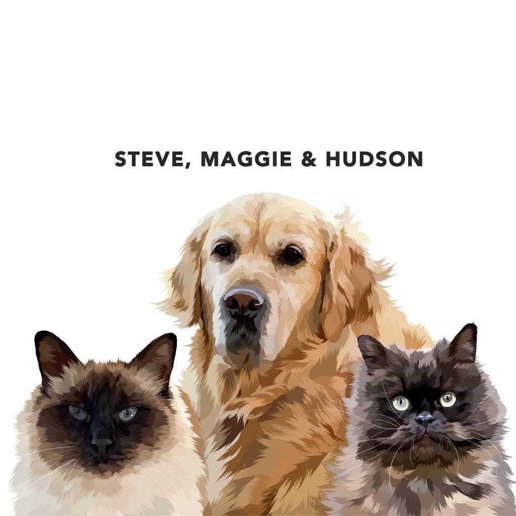 Custom Pet Portrait Art - Contemporary Style - Petomise NZ