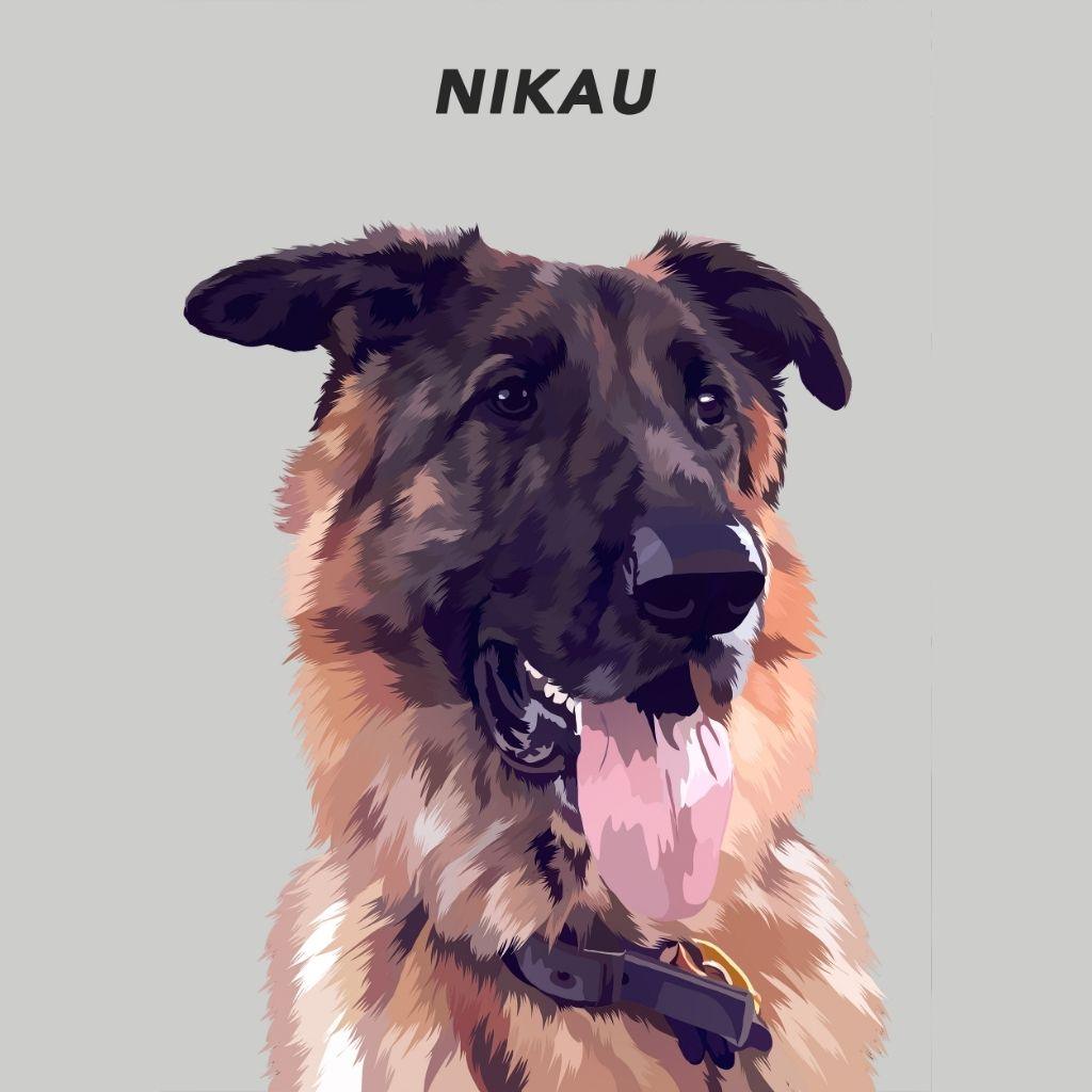 Custom Pet Portrait Art - Contemporary Style - Petomise NZ