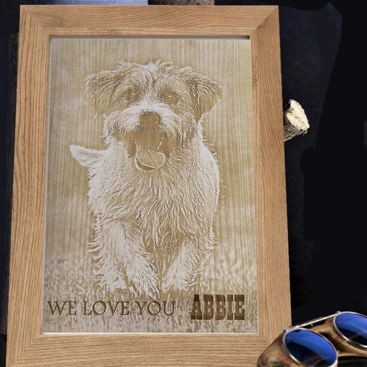 Custom Engraved Wood Pet Portrait - Custom with Photos - Petomise NZ