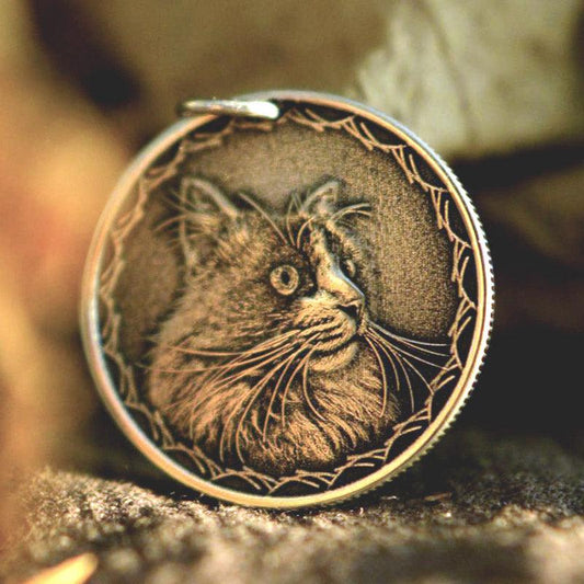 Custom Memorial Engraved Coin Necklace - Customised with Photos - Petomise NZ