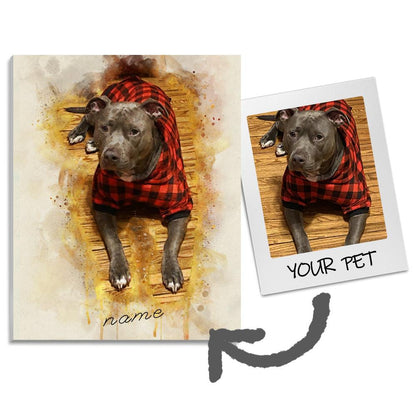 Custom Pet Portrait Splash Oil Painting - Petomise NZ