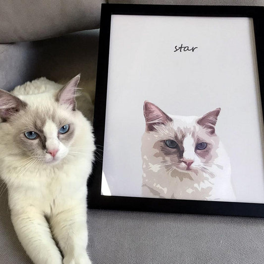 Custom Pet Portrait Art - Contemporary Style - Petomise NZ