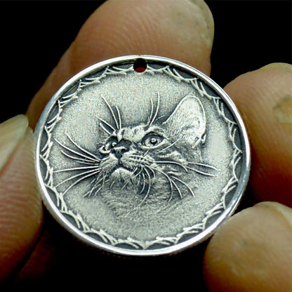 Custom Memorial Engraved Coin Necklace - Customised with Photos - Petomise NZ