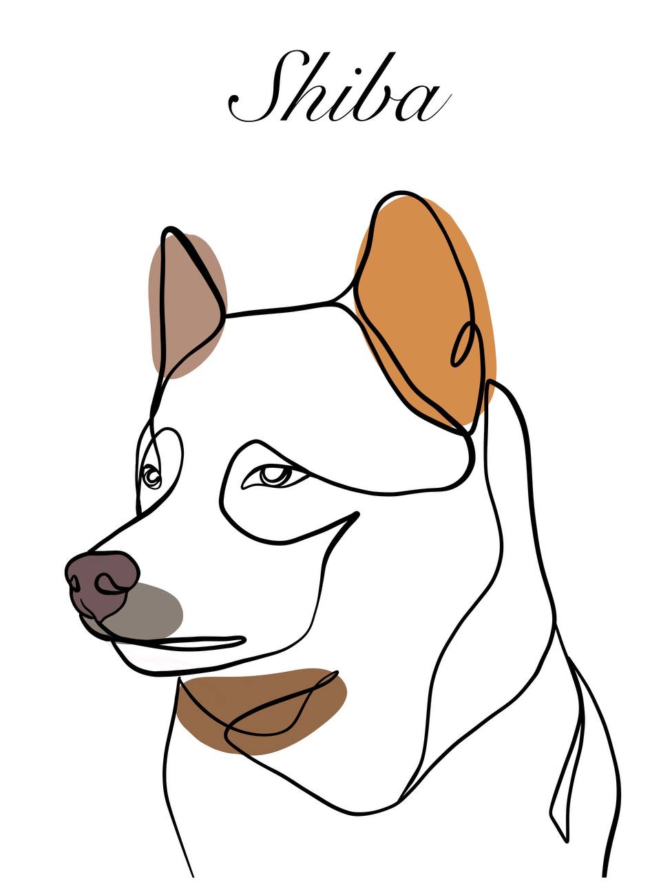 Custom pet line art from your photo