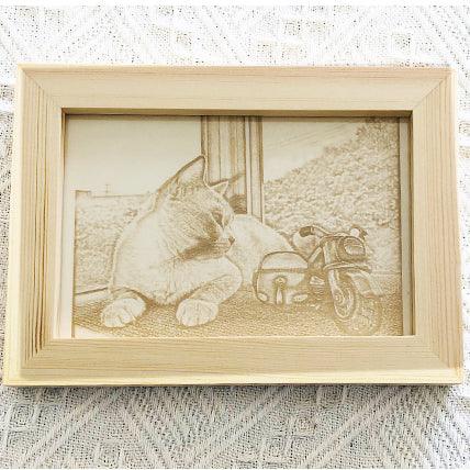 Custom Engraved Wood Pet Portrait - Custom with Photos - Petomise NZ