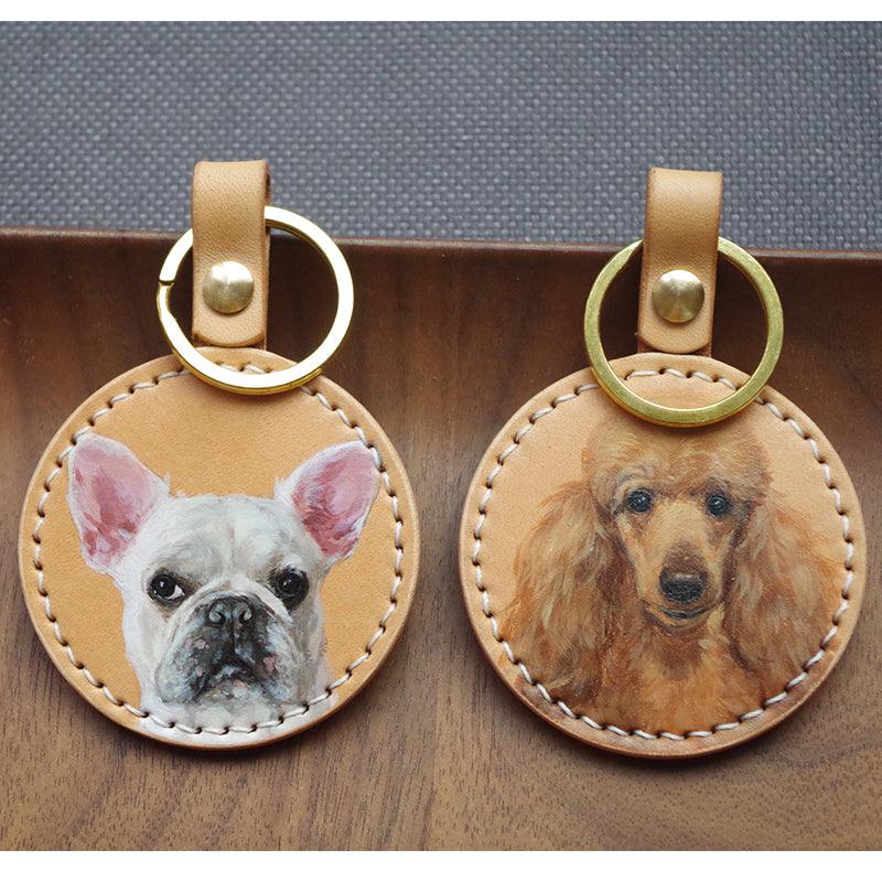 Carved & Painted Leather Keychain - Customised with Photos - Petomise NZ