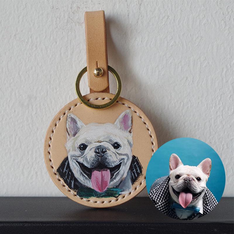 Carved & Painted Leather Keychain - Customised with Photos - Petomise NZ