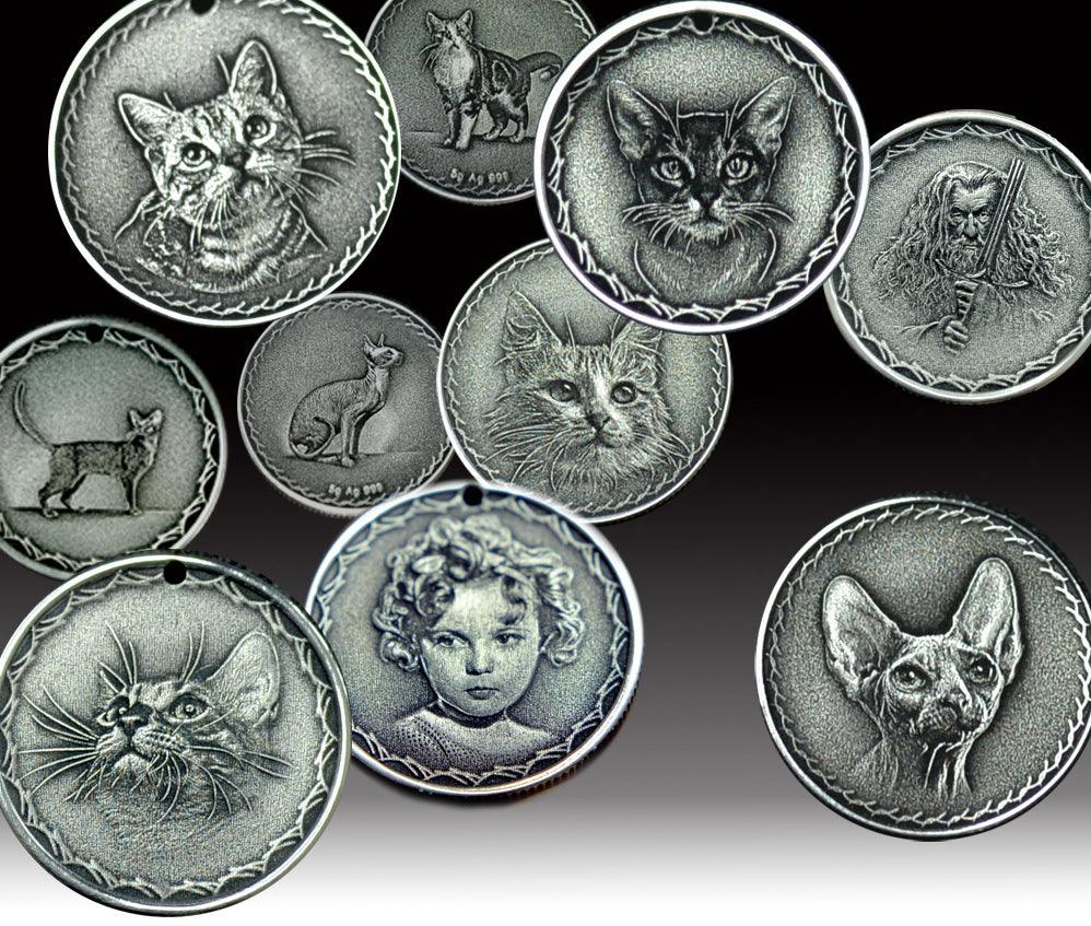 Custom Memorial Engraved Coin Necklace - Customised with Photos - Petomise NZ