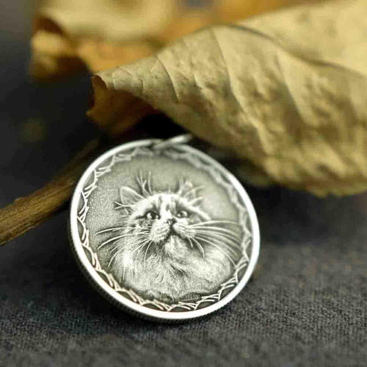 Custom Memorial Engraved Coin Necklace - Customised with Photos - Petomise NZ