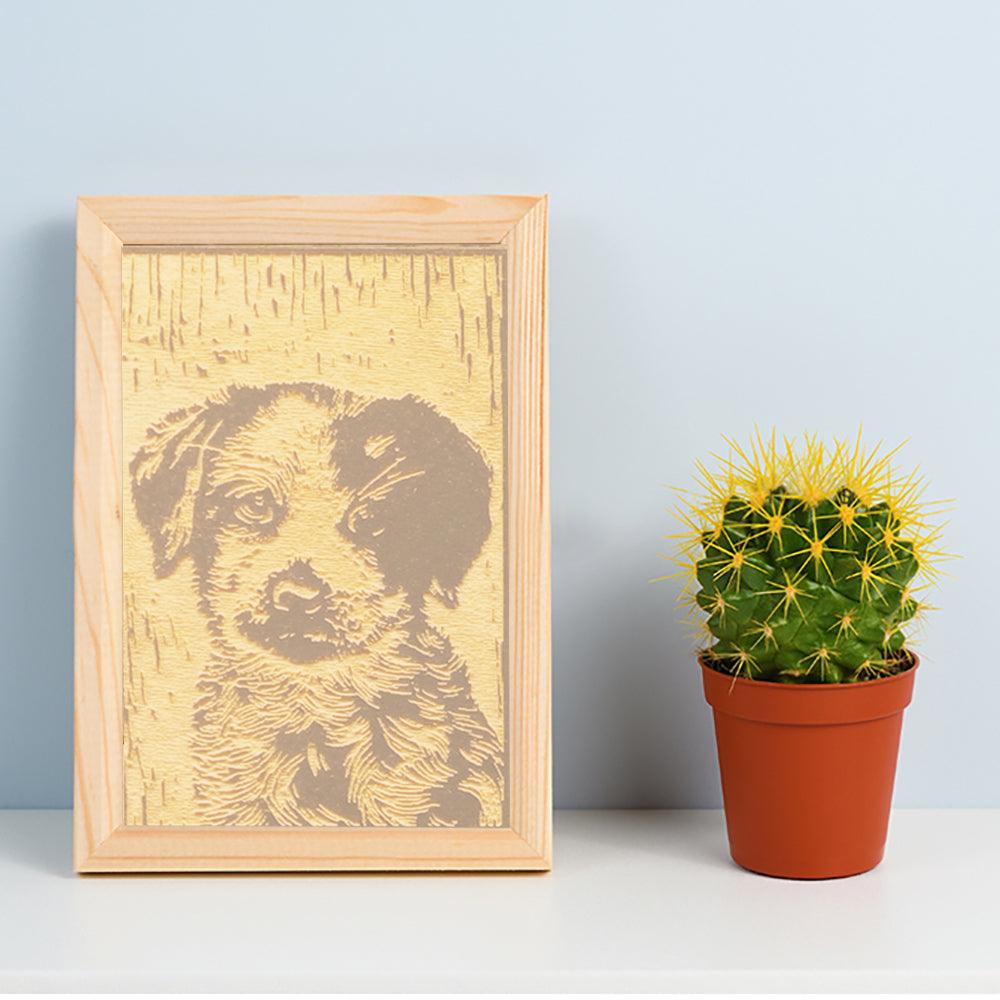 Custom Engraved Wood Pet Portrait - Custom with Photos - Petomise NZ