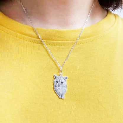 Silhouette Necklace - Customised with Pet Photo - Petomise NZ