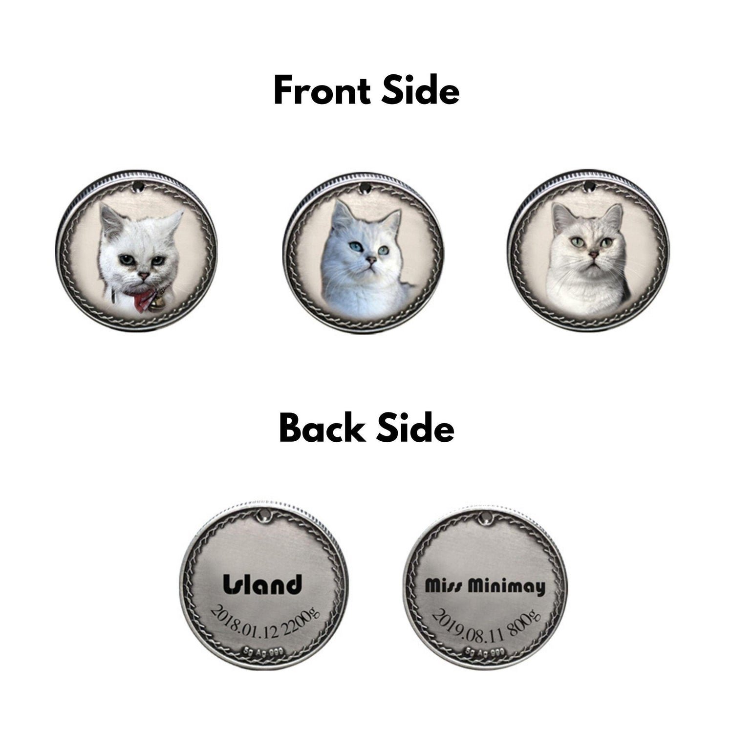 Custom Memorial Engraved Coin Necklace - Customised with Photos - Petomise NZ