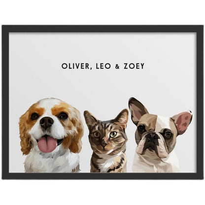 Custom Pet Portrait Art - Contemporary Style - Petomise NZ