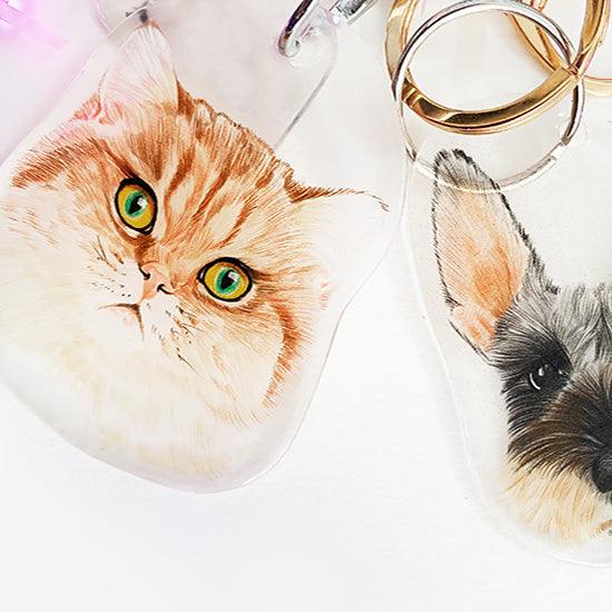 Personalised Photo Sketch Acrylic Keychain - Petomise NZ