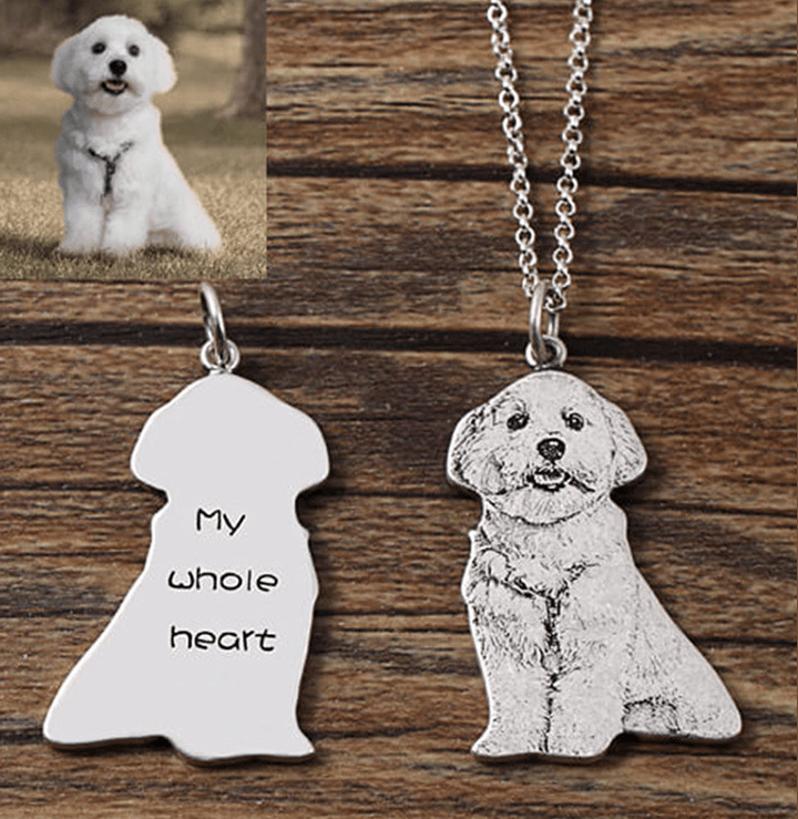 Pet silhouette necklace on sale