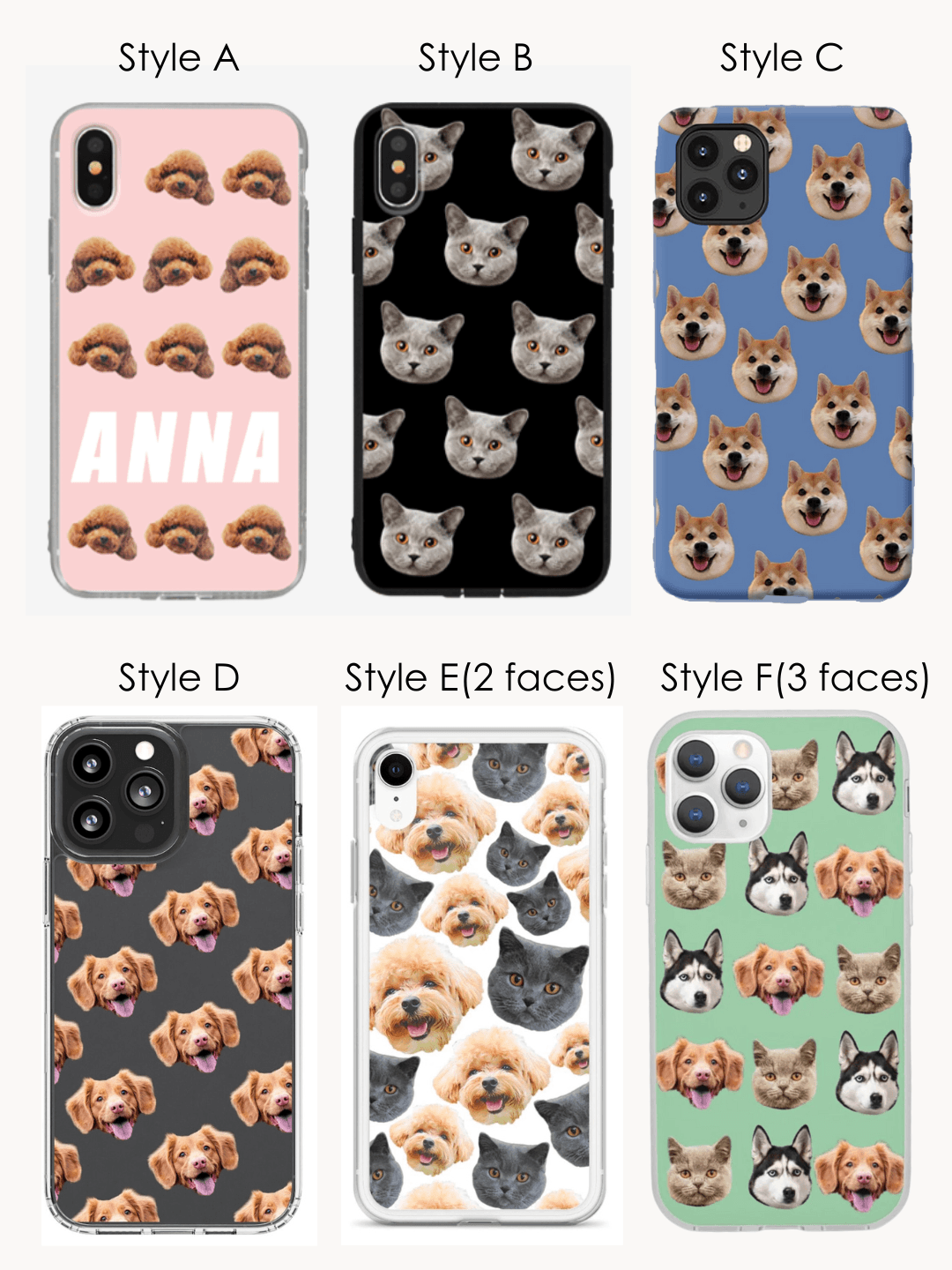 Custom Pet Face Pattern Phone Case Petomise .nz Petomise NZ