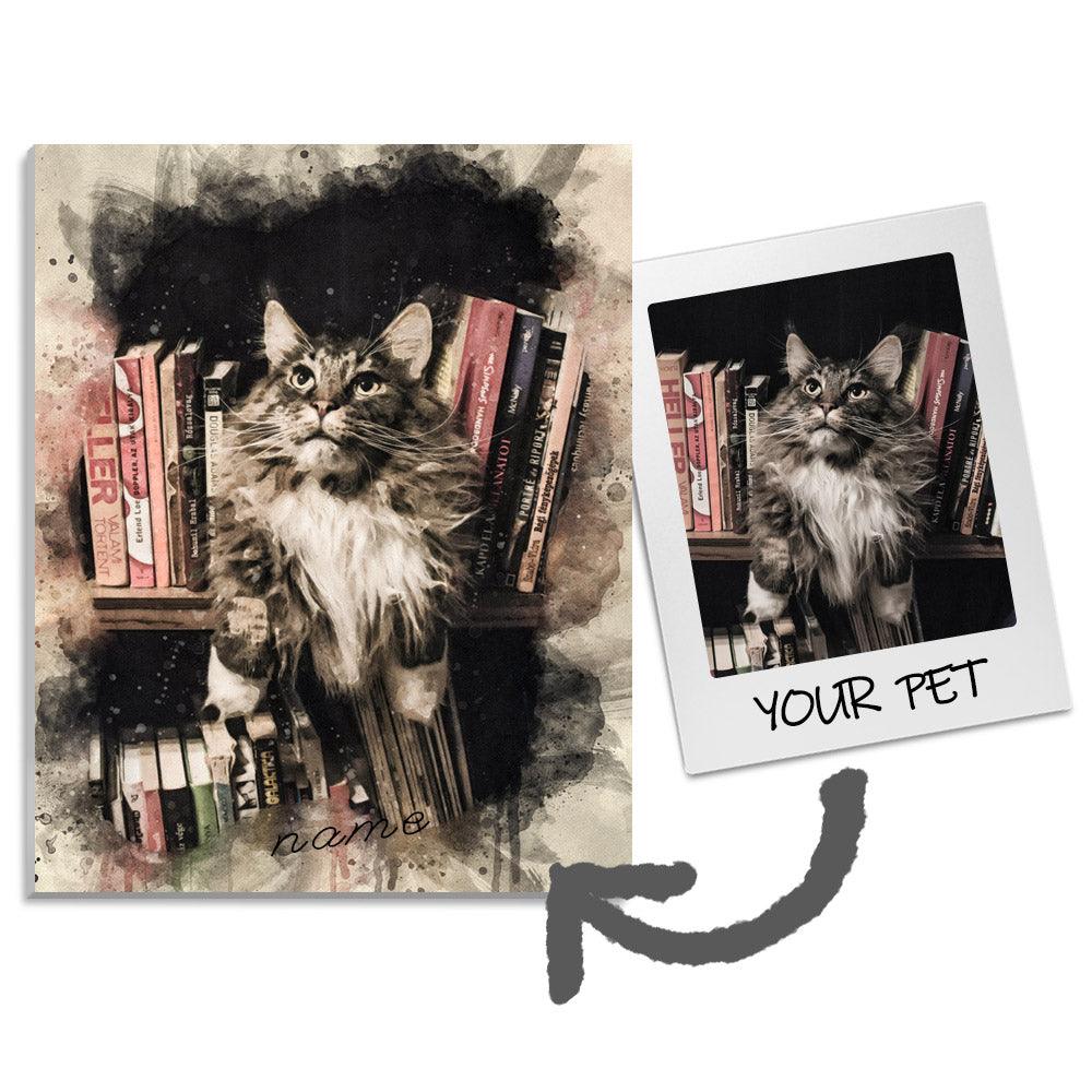 Custom Pet Portrait Splash Oil Painting - Petomise NZ Your Pet in Bold Color! Custom Splash Oil Portrait