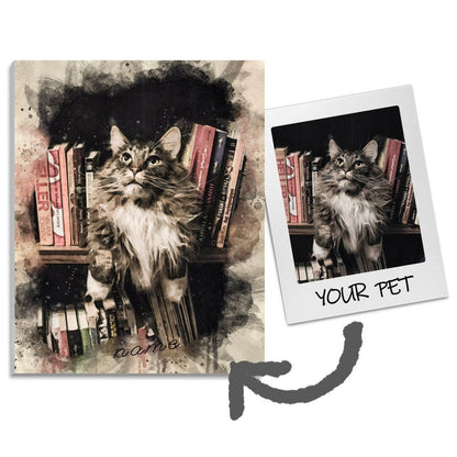 Custom Pet Portrait Splash Oil Painting - Petomise NZ Your Pet in Bold Color! Custom Splash Oil Portrait