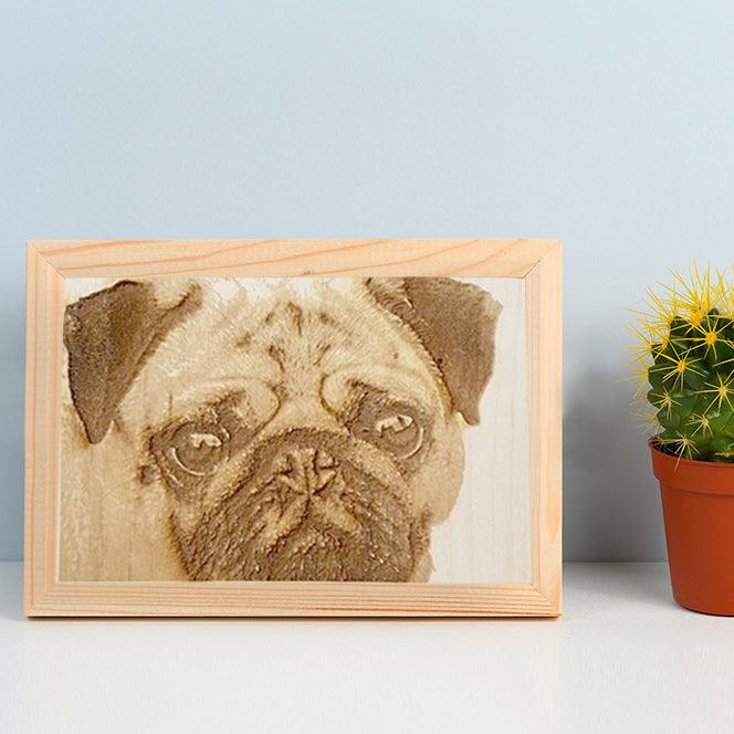 Custom Engraved Wood Pet Portrait - Custom with Photos - Petomise NZ
