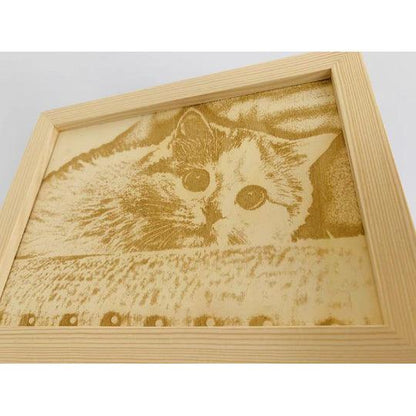 Custom Engraved Wood Pet Portrait - Custom with Photos - Petomise NZ