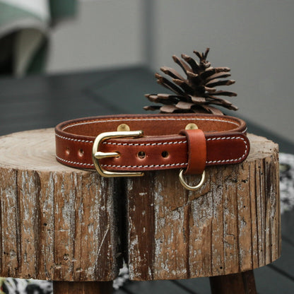 Custom Dog/Cat Genuine Leather Collar & Tag - Petomise NZ